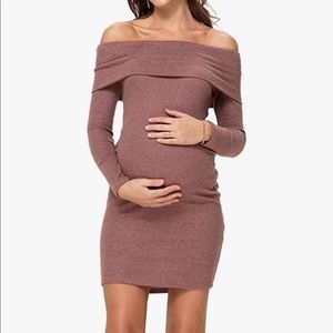 Blush pink sweater maternity dress NWT